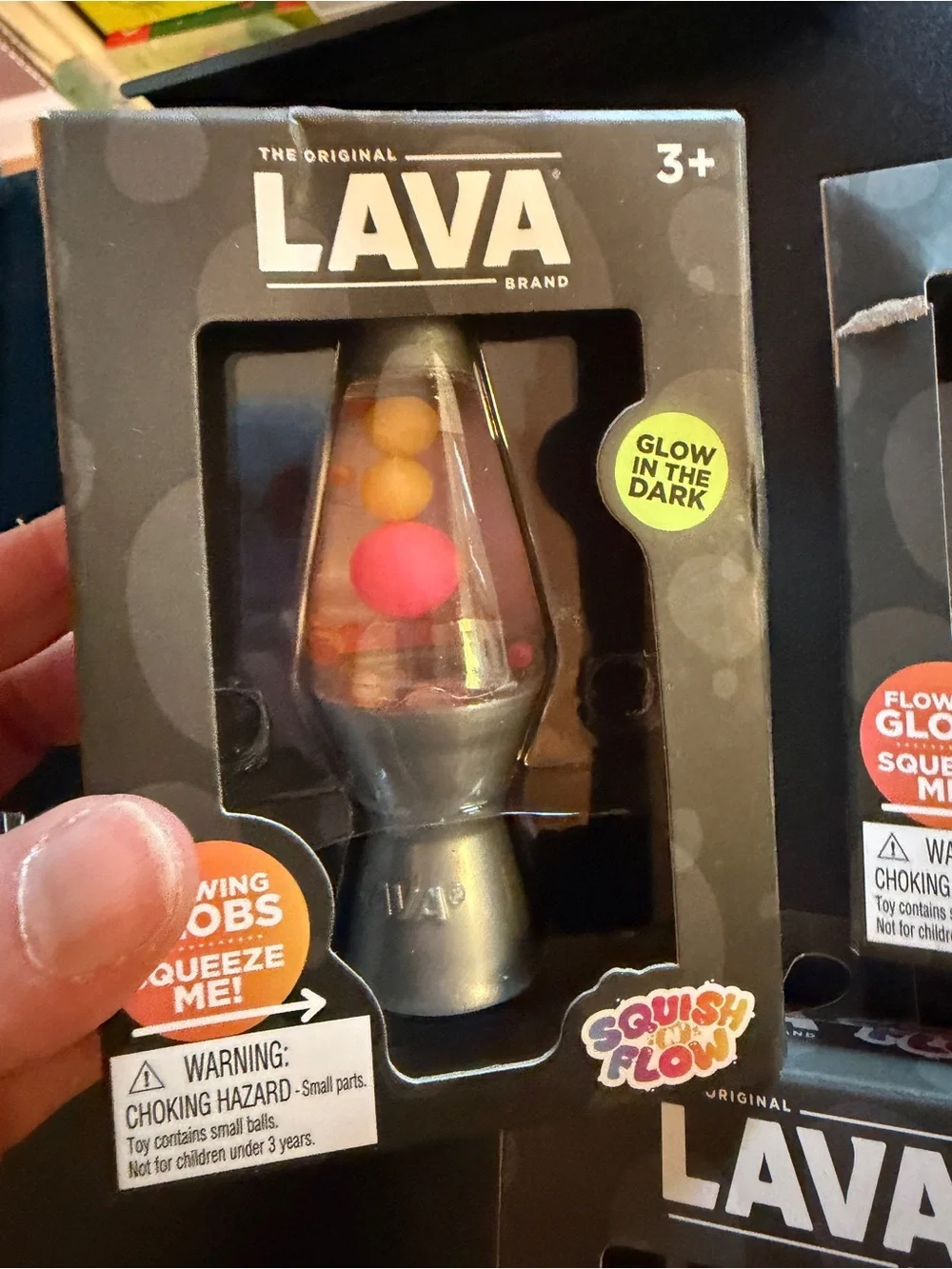 All 3 Colors New Schylling Squish 'n Flow Original Lava Lamp Glow Dark Squishy